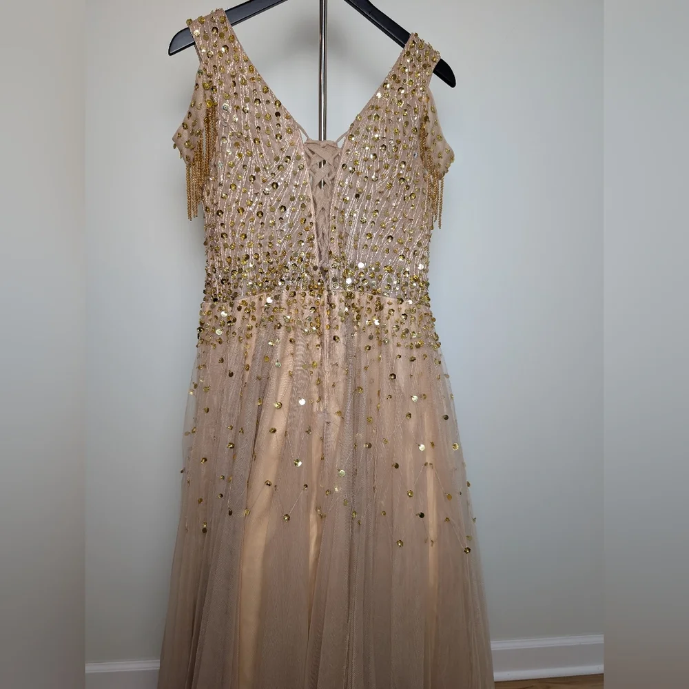 Sequin Embellished Evening Gown - Picture 4 of 13